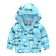 thumbnail image 3 of Tfken Children Boys Jacket Soft Hooded Cartoon Print Windbreaker Loose Sky Blue Coat Size 18-24 Months, 3 of 3