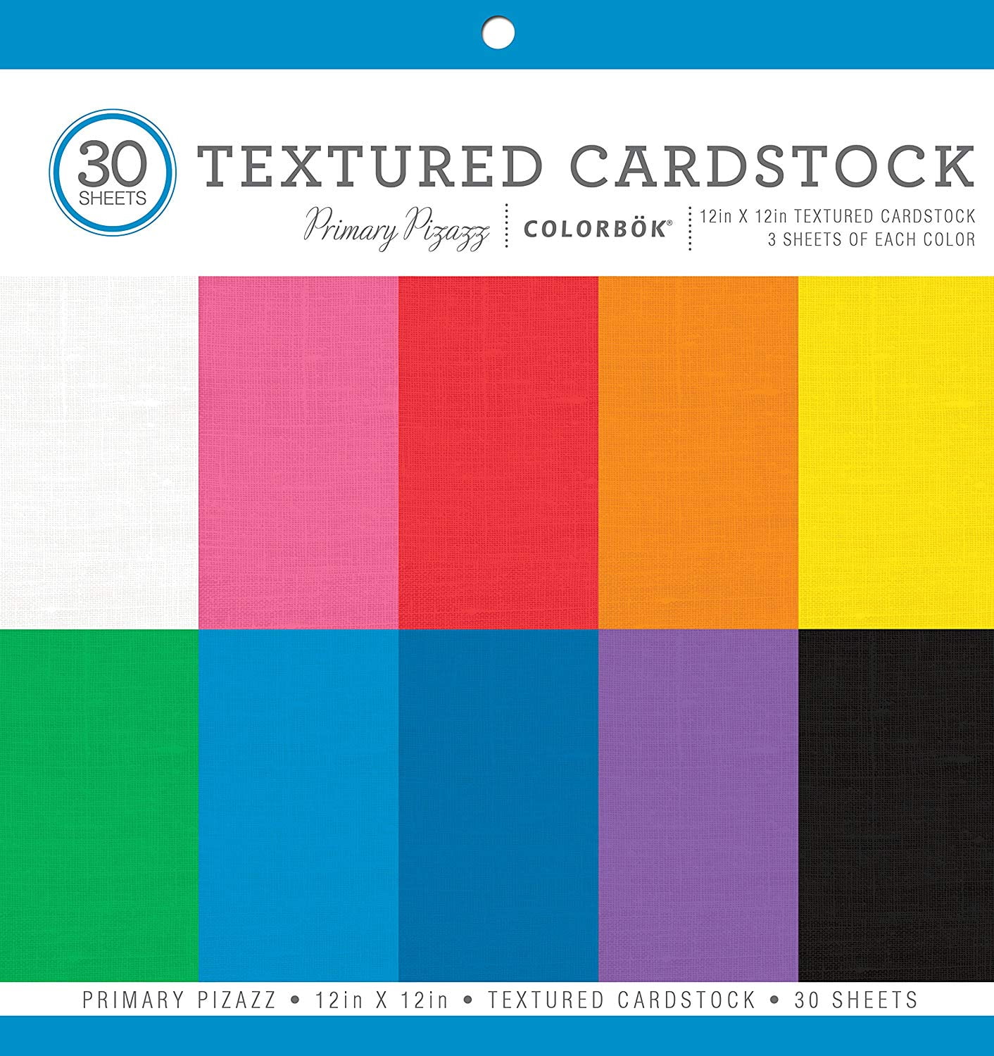textured cardstock paper pad 12" x 12" primary pizazz