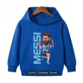 thumbnail image 2 of Conjunto de sudadera con capucha y pantalones de terciopelo para niños y niñas con estampado de Messi 2024, 2 of 5