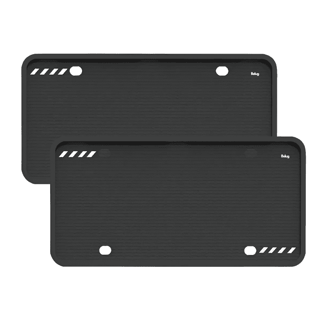 "Marco De Matrícula De Silicona Coche Universal 1 Par Belug, Negro "