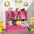 thumbnail image 6 of Kids Toy Storage Organizer, Children Small Bookcase and Bookshelf, Toddler 4 Cubby Toy Storage Cabinet, Toy Shelf for Playroom, Bedroom, Living Room, Nursery, School 29.53'' H (Pink), 6 of 14