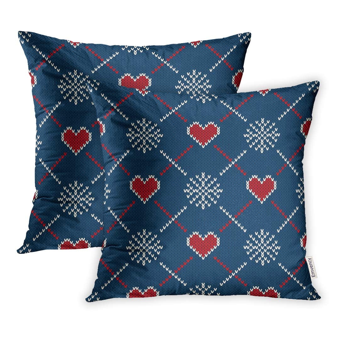 Blue knit pillow hotsell
