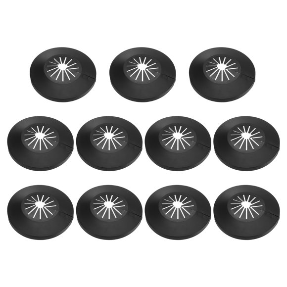 11PCS Pipe Cover Decor 1.1in/29mm Flange Pipe Cover Decor PP Plastic, Black