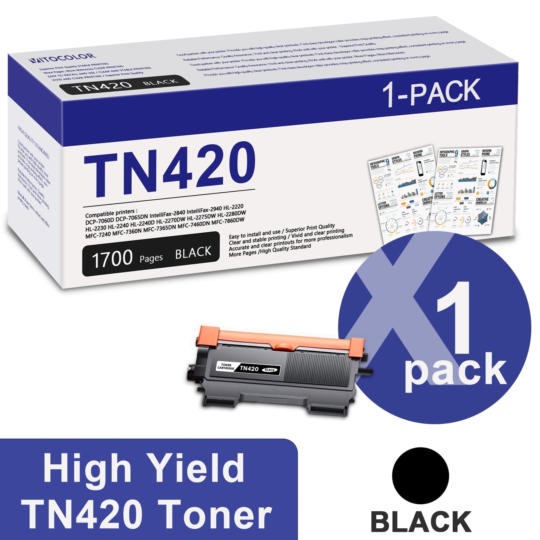 IC-Office Toner Kompatibel Zu Brother TN2220 – Schwarz – Für HL2240, HL2250DN, MFC7360N, MFC7460DN, MFC7860