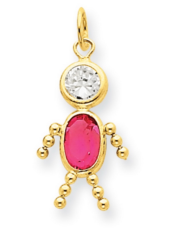 Kevin Jewelers 14k Yellow Gold October Boy Birthstone Charm Walmart