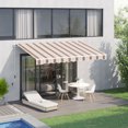thumbnail image 6 of 10' x 8' Retractable Awning, Patio Awnings, Sunshade Shelter w/ Manual Crank Handle, UV & Water-Resistant Fabric and Aluminum Frame for Deck, Balcony, Yard, Red & Beige, 6 of 6