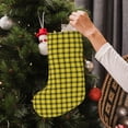 thumbnail image 5 of Uemuo Yellow Checkered Plaid Print Christmas Stockings, 18inch Xmas Hanging Stocking Decorations for Christmas Party Family Decor, 5 of 7