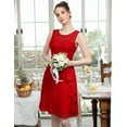 thumbnail image 6 of Women's Cocktail Dresses Prom Wedding Guest Short Bridesmaid Dresses Ruffle Hem Sleeveless Lace Formal Dress, 6 of 10
