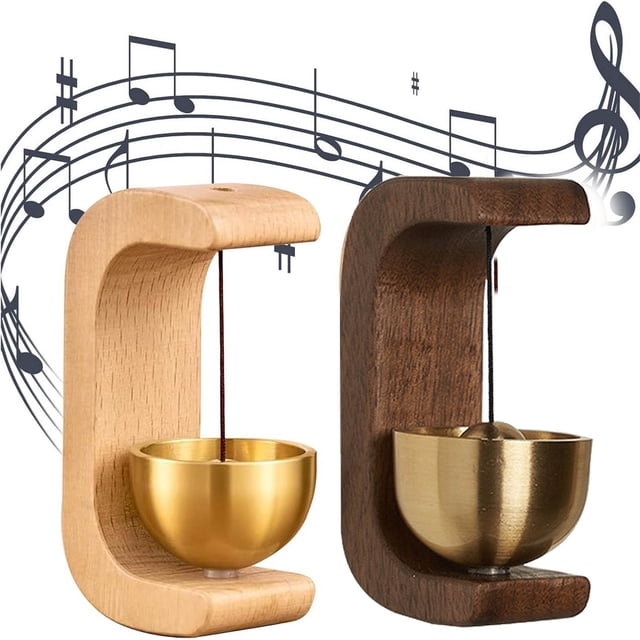 Timbre de Madera para Tiendas | Timbre Magnético de Madera de Haya | Timbre Colgante de Latón Ideal para La Entrada | para Colgar En La Pared | Ideal para Regalar En Navidad, Cumpleaños o Cualquier O