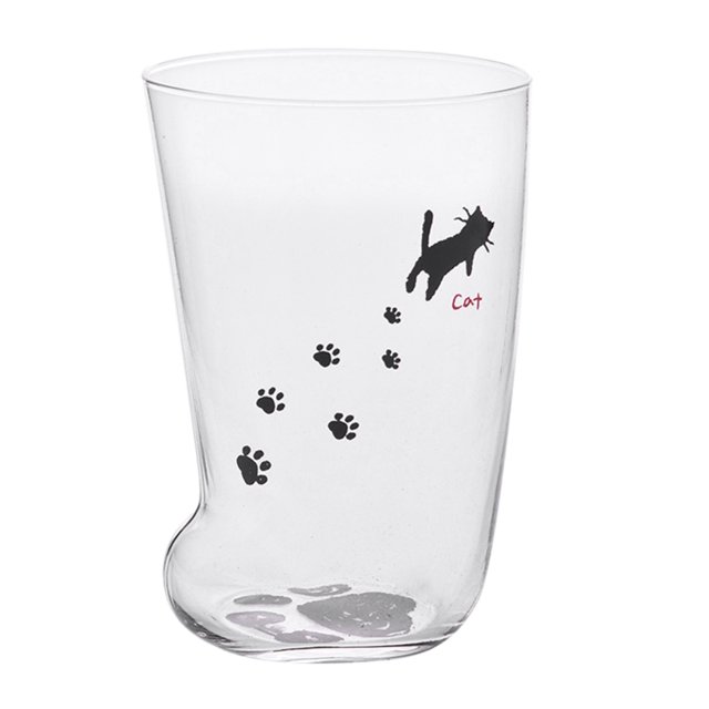 Vaso de cristal creativo con forma de pie de gato, vaso de bebida de cerveza con garra de gato esmerilado Wmkox8yii FHAKJF278