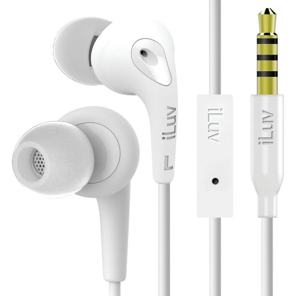 iLuv BBGUM3INWH Bubble Gum 3 In Earbuds with Microphone (White