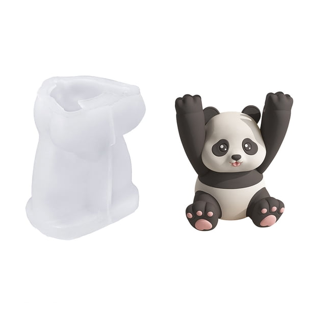 Moldes de animales de motivación, moldes con forma de panda, rana y gato, kit de manualidades de silicona para resina, yeso, letreros motivacionales, molde con clip para mensajes.