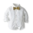 thumbnail image 5 of Esaierr 4 Pieces Newborn Baby Suits Slim Fit Gentleman Outfits Shirt Striped Vest Pants with Bow Tie Sets Fall Winter Formal Dresswear for Boys 3 Months-5 Years, 5 of 9