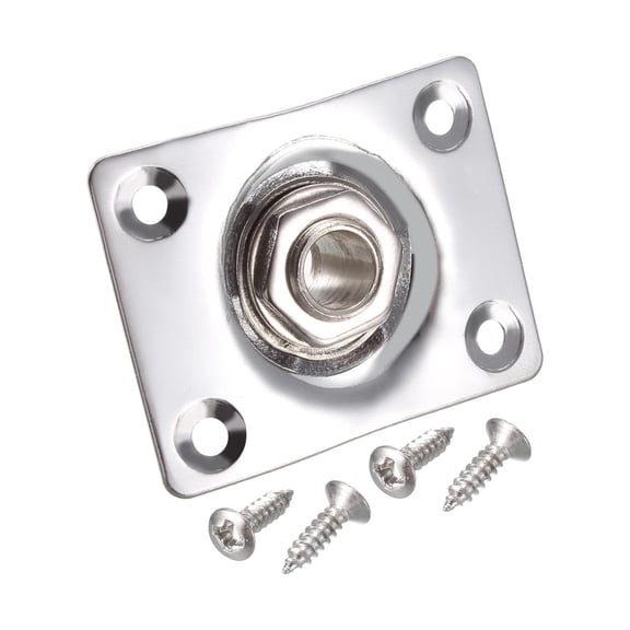 1/4Inch 6.35mm Guitar Mono Output Jack Plate Input Socket for Electric Guitar,Chrome