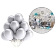 thumbnail image 2 of Globos de látex para decoración de baby showers felices, globos de fiesta (plata, 10 unidades), 2 of 4
