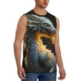 thumbnail image 2 of Pofeuu Golden White Fire Dragon Print Men's Muscle T-Shirt, Sleeveless, Muscle Tank, Classic Muscle Tee Top For Men Casual Sleeveless Muscle T-Shirt Trendy Clothes-Medium, 2 of 7