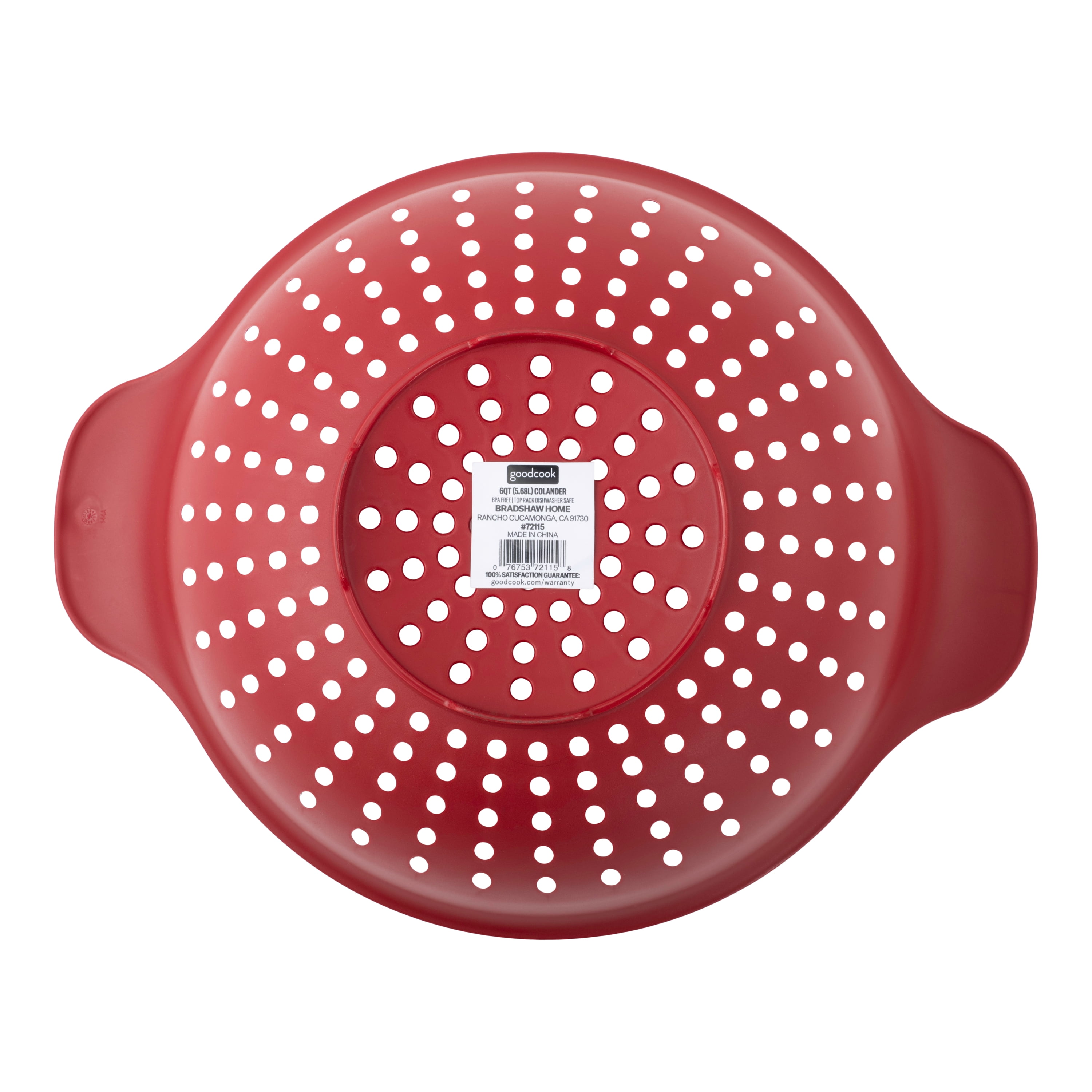 GoodCook PROfreshionals 6-Quart Plastic Strainer Colander, Red