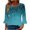 Multicolor, variant on Viluyesy 3/4 Sleeves T-Shirt Women Round Neck Shirt Tops New Fold Loose Blouse Multicolor Size 2XL