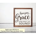 thumbnail image 3 of Amazing Grace How Sweet Sound Square Vinyl Lettering Art Wall Decals Stickers 11x9-Inch Chocolate Brown, 3 of 6