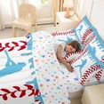 thumbnail image 4 of Erosebridal Light Blue Dripping Baseball Stitch & Batter Silhouette Graphic Twin Bedding Sets 7-Piece, Ball Gamer Bedding Comforter Set for Boys And Girls Kids,Microfiber Bedroom Decor, 4 of 6