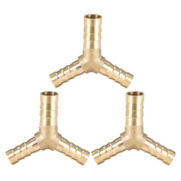 Uxcell Brass Hose Reducer Barb Fitting Tee – 8mm X 6mm X 8mm, 3 Way T-Shaped