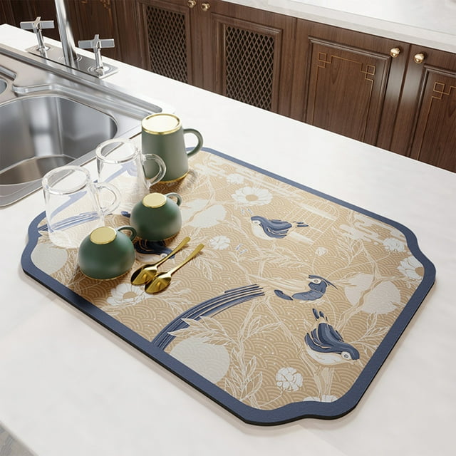 EGNMCR Silicone Dish Drying Mat For Multiple Usage,Easy Clean,Silicone Mat For Kitchen Counter Or Sink,Refrigerator Or Drawer Liner L 16 Inches XW 20 Inches, Gift