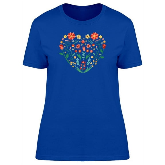 Floral And Plant Heart T-Shirt Women -Image by Shutterstock, Female Small