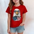 thumbnail image 2 of Leey-World Graphic Tees for Boys Girls Kids 7-14Y, Summer Short Sleeve 4th of July T Shirt Memorial Day Outfit Girl(Red,11-12 Years), 2 of 5