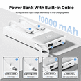 thumbnail image 5 of PISEN 3C Certified Power Bank - 10000mAh 22.5W Power Bank with Built in Cable, Travel Battery Pack Portable 3C Charger with LED Display, Portable Charger with Built in Cable for iPhone, Samsung, 5 of 8