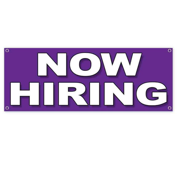 Now Hiring 13 oz Vinyl Banner With Metal Grommets
