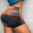 thumbnail image 2 of KLL Lighthouse At Sunset Coast Pattern Workout Shorts for Women Scrunch Short Gym Yoga Running Sport Active Exercise Fitness Shorts, 2 of 5