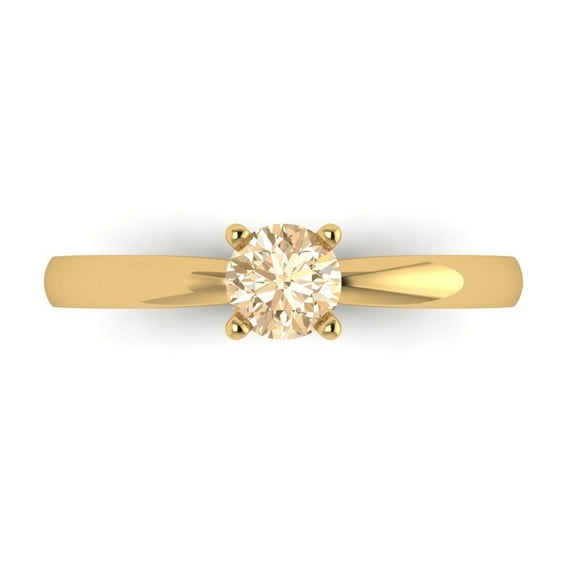 Solitaire Engagement Ring for Women - 0.5ct Natural Morganite in 14K Yellow Gold Promise Ring