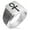 Silver, variant on Stainless Steel Egyptian Ankh Cross Needle Stripe Pattern Biker Style Polished Ring