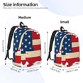 thumbnail image 3 of Picia American Flag Map Printed Canvas Daypack - Stylish and Durable Vintage Compact Backpack - Class, Work, Travel, or Laptop Bookbag,Organized Compartments-Small, 3 of 6
