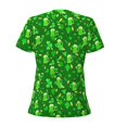 thumbnail image 5 of Wukai St Patrick's Day2 Casual V-Neck Graphic Tees for Women: Lightweight and Breathable Summer Tops with Stylish Design-Small, 5 of 8