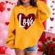 thumbnail image 4 of Sudadera con capucha y estampado de corazón de San Valentín, sudadera de manga larga para niños y niñas, chaqueta para niñas de talla mediana y grande., 4 of 7