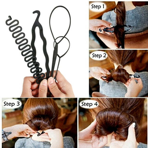 FOK 2 Pc Plastic Magic Tail Hair Braid Loop Ponytail Styling Maker Clip  Tool DIY Hair Accessory Set Price in India - Buy FOK 2 Pc Plastic Magic  Tail Hair Braid Loop