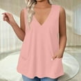 thumbnail image 2 of Mlqidk Womens Plus Size Tops Sleeveless Summer Tank Shirts Graphic T-Shirt Deep V Neck Tunic Dressy Casual Tunic Tops Pink 3XL, 2 of 5