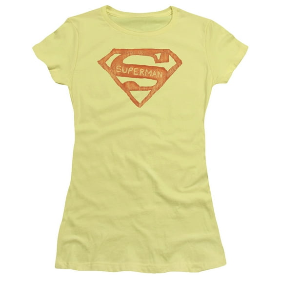 Superman Roughen Shield Junior Women's T-Shirt Sheer Banana