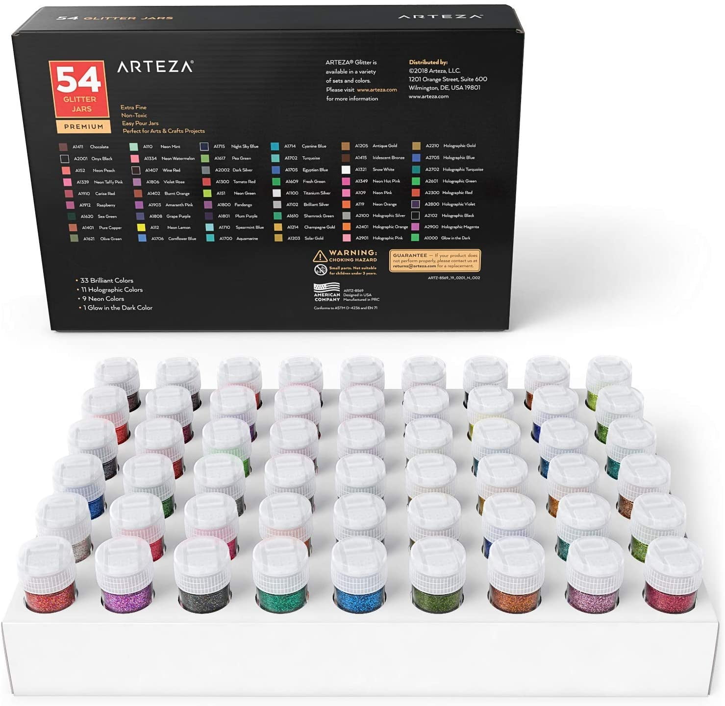 Arteza Multi-color Glitter Shaker (54 Pack)