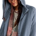 thumbnail image 6 of EFINNY Women's Long Sleeve Zipper Hooded Jackets with Pockets Fashion Patchwork Coat Comfort Tops, 6 of 7