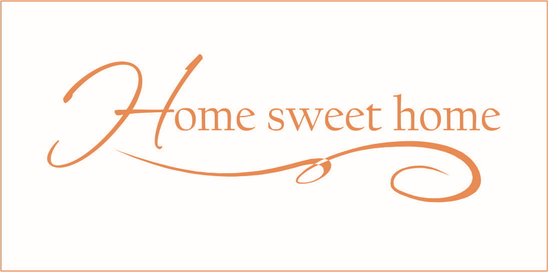 Home Sweet Home Vinyl Quote - Large - Brown 