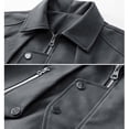 thumbnail image 7 of Zpzdpjkx Mens PU Leather Bomber Jacket Lapel Collar Multi Zipper Pockets Soft Texture Daily Street Fashion Casual Lightweight City Skate Vacation Jackets for Men, 7 of 7