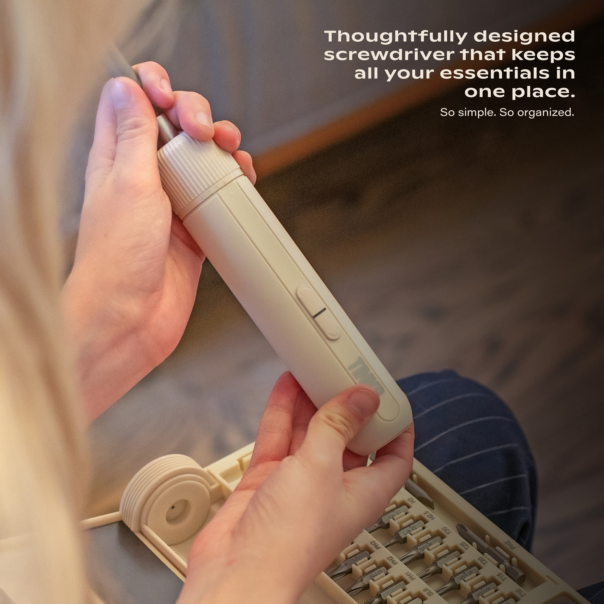 TINKR Electric Screwdriver Set, Cream