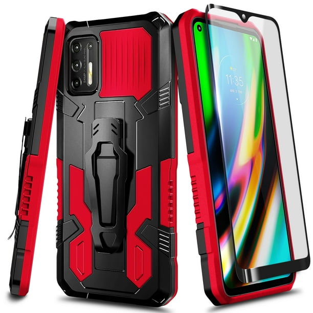 Motorola Moto Stylus 2021 Case with Tempered Glass Screen Protector (Full Coverage), Nagebee Belt Clip Kickstand Dual Layer Full Body Protective Rugged Case - Walmart.com