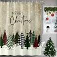 thumbnail image 4 of Christmas Shower Curtains Christmas Tree Buffalo Plaid Bath Curtain Snow Scenery Waterproof Seasonal Bathroom Shower Curtain Set with Hooks Decoration 72 x 78 Inches, 4 of 8