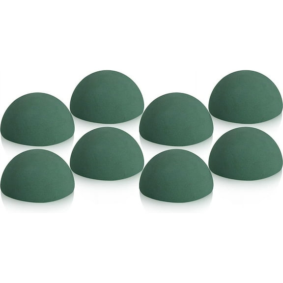 8 Pack Floral Foam Blocks Plant Dry Foam, 5.5 x 2.8 inch Half Ball Flower Craft Foam Balls Florist Foam for Artificial Plant Bouquet Arrangement DIY Craft (Green)