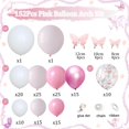 152Pcs Pastel Light Pink MMF7 White Metallic Pink Balloons White Rose