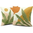 thumbnail image 2 of Abstract Boho Pillow Covers 18X18 Tropical Leaves Throw Pillow Covers Set of 2 Modern Palm Tree Decorative Pillow Case for Living Room Couch Patio Home Decor, 2 of 6