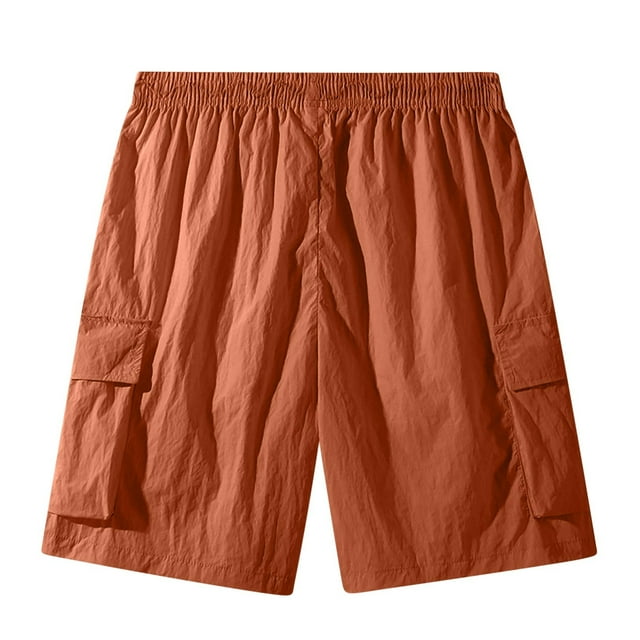 Dagugfen Cargo Shorts for Men Elastic Waist Drawstring Loose Lightweight Stretch Outdoor Running Shorts